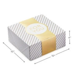 Hallmark 10" Gold And White Striped 2-Pack Gift Boxes With Bands -Lovely Souvenir Store Gold and White Striped 2Pack Gift Boxes With Bands 5EBC1226 04