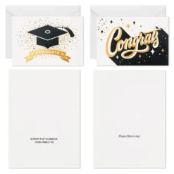 Hallmark Confetti Celebration Assorted Graduation Cards, Pack Of 36 12 Hallmark Confetti Celebration Assorted Graduation Cards, Pack Of 36 -Lovely Souvenir Store Grad Caps Confetti Graduation Cards Assortment 5GEY1003 04