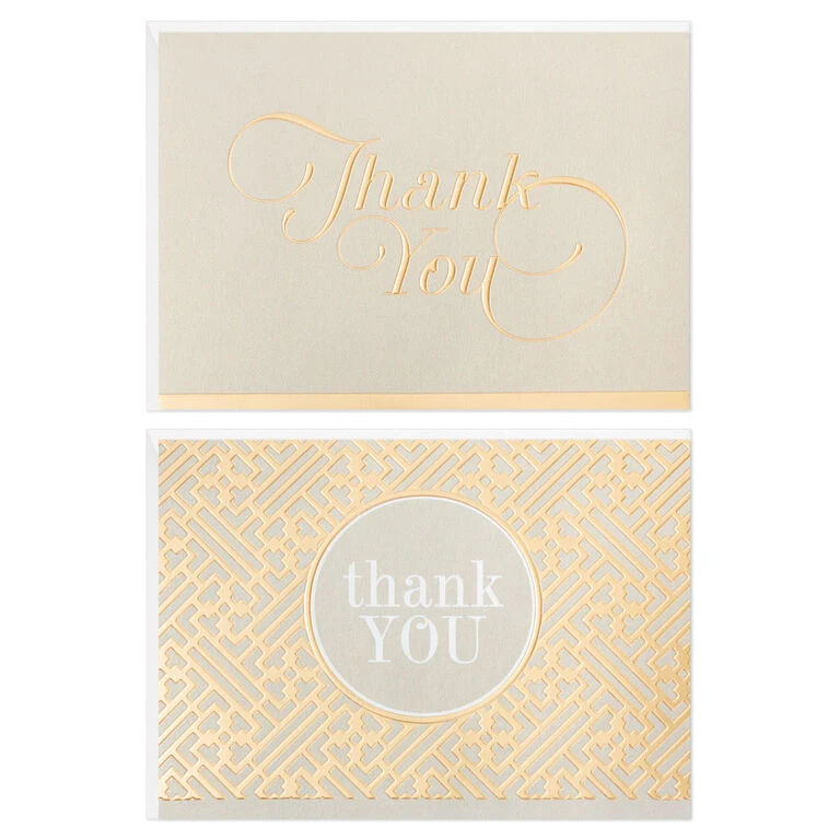 Hallmark Gray And Gold Bulk Blank Thank-You Notes, Pack Of 50 4 Hallmark Gray And Gold Bulk Blank Thank-You Notes, Pack Of 50 - Image 2