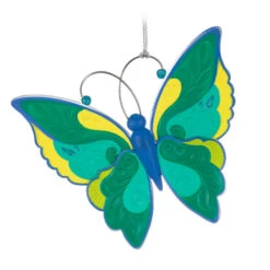Hallmark Brilliant Butterflies Special Edition Ornament -Lovely Souvenir Store Green and Blue Butterfly Keepsake Ornament 1999QGO2799 06