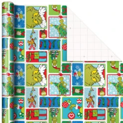 Hallmark Dr. Seuss™ Grinch 3-Pack Christmas Wrapping Paper Assortment, 105 Sq. Ft. -Lovely Souvenir Store Grinch 3Pack Christmas Wrapping Paper 5JXW1211 06