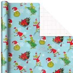 Hallmark Dr. Seuss™ Grinch 3-Pack Christmas Wrapping Paper Assortment, 105 Sq. Ft. -Lovely Souvenir Store Grinch 3Pack Christmas Wrapping Paper 5JXW1211 07