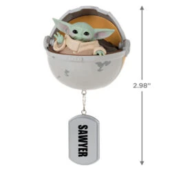 Hallmark Star Wars: The Mandalorian™ Grogu™ In Hovering Pram Personalized Ornament -Lovely Souvenir Store Grogu in Hovering Pram Personalized Christmas Ornament 2499QHE2201B1 03