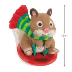 Hallmark Cute As A Button Special Edition Ornament -Lovely Souvenir Store Hamster on Button Sled Keepsake Ornament 1599QXE3317 03