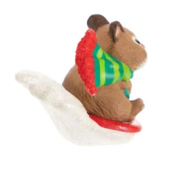 Hallmark Cute As A Button Special Edition Ornament -Lovely Souvenir Store Hamster on Button Sled Keepsake Ornament 1599QXE3317 06