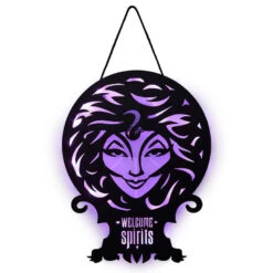 Hallmark Disney The Haunted Mansion Madam Leota Lighted Hanging Sign, 11x16 -Lovely Souvenir Store Haunted Mansion Madame Leota Metal Sign With Light 1HGN1503 04
