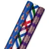 Hallmark Jewel Tones Assorted 3-Pack Christmas Wrapping Paper, 120 Sq. Ft. -Lovely Souvenir Store Jewel Tones Christmas Wrapping Paper Set 5JXW1251 01