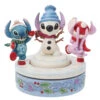 Enesco Jim Shore Disney Stitch And Angel Build A Snowman Rotating Figurine, 6" -Lovely Souvenir Store Jim Shore Disney Stitch and Angel Snowman Figurine 6013061 01