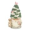 Enesco Jim Shore White Woodland Gnome With Evergreen Tree Hat Figurine, 7.09"