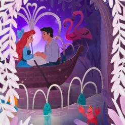 Hallmark Disney The Little Mermaid 3D Pop-Up Musical Valentine's Day Card With Light -Lovely Souvenir Store Kiss the Girl PopUp Music Light Valentines Day Card 1099VAY9992 04