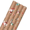 Hallmark Kraft Assorted 4-Pack Christmas Wrapping Paper, 88 Sq. Ft. 2 Hallmark Kraft Assorted 4-Pack Christmas Wrapping Paper, 88 Sq. Ft. -Lovely Souvenir Store Kraft Christmas Wrapping Paper for Kids JXW1085 01