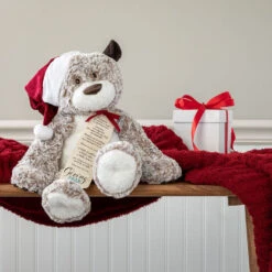 Large Giving Bear In Santa Hat Stuffed Animal, 16" -Lovely Souvenir Store Large Giving Bear in Santa Hat Stuffed Animal 5004770063 03
