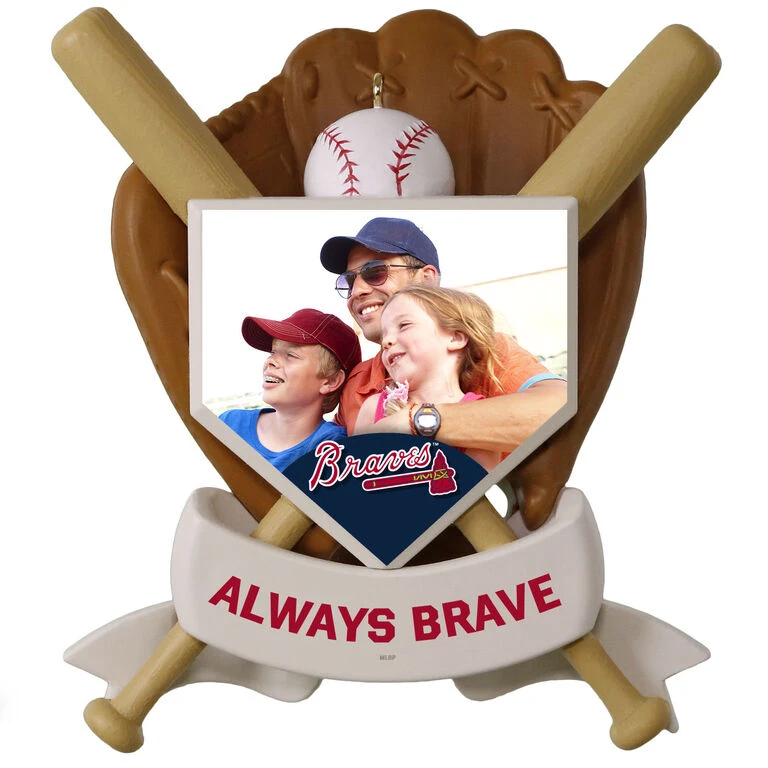 MLB Baseball Personalized Photo Ornament, Braves™ 3 MLB Baseball Personalized Photo Ornament, Braves™