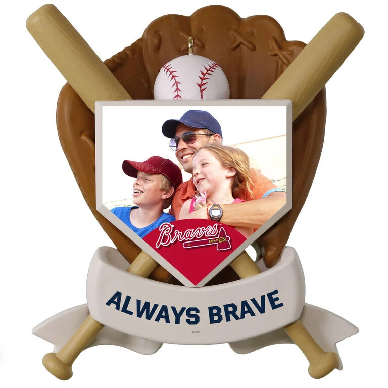 MLB Baseball Personalized Photo Ornament, Braves™ 5 MLB Baseball Personalized Photo Ornament, Braves™ - Image 3