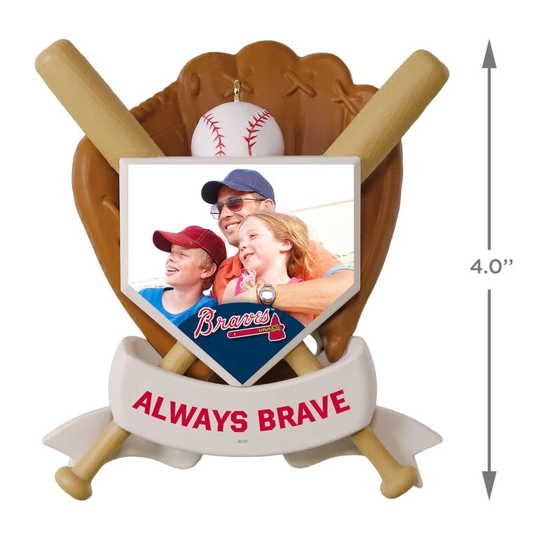 MLB Baseball Personalized Photo Ornament, Braves™ 6 MLB Baseball Personalized Photo Ornament, Braves™ - Image 4
