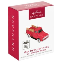 Hallmark Mini Lil' American Trucks 1954 Mercury M-100 2023 Metal Ornament, 0.75" 12 Hallmark Mini Lil' American Trucks 1954 Mercury M-100 2023 Metal Ornament, 0.75" -Lovely Souvenir Store Mercury M100 Truck Keepsake Ornament 1299QXM9159 04