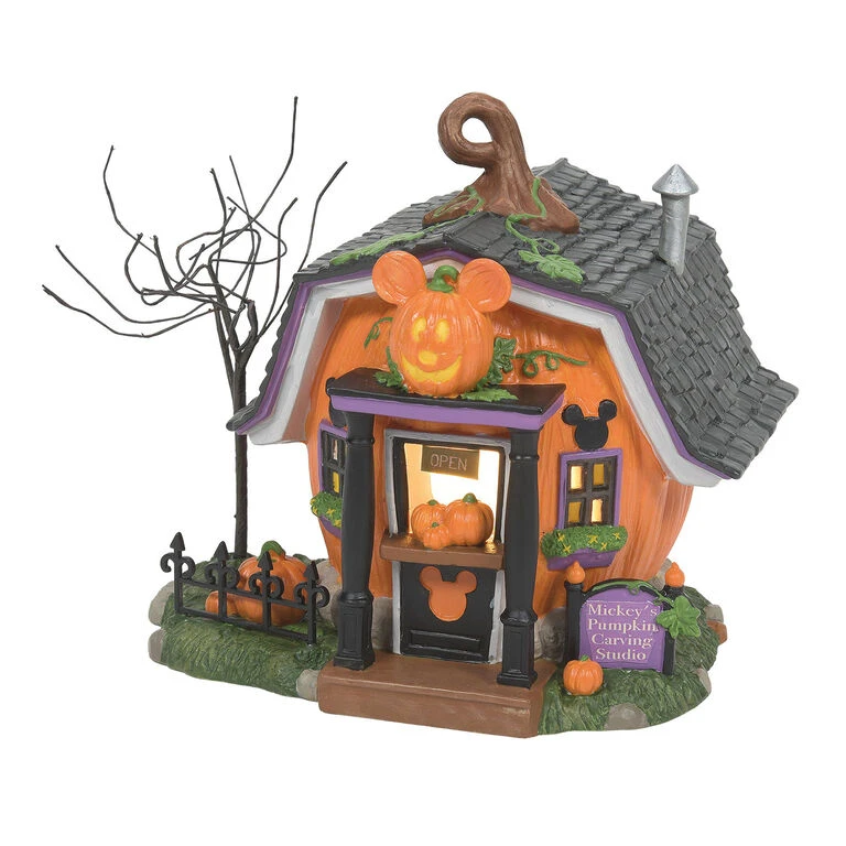 Enesco Mickey's Pumpkintown Carving Studio Figurine With Light, 5.51" 3 Enesco Mickey's Pumpkintown Carving Studio Figurine With Light, 5.51"