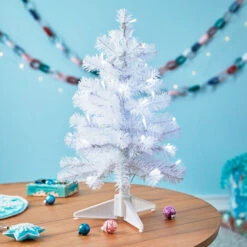 Hallmark Miniature White Pre-Lit Christmas Tree, 18.75" -Lovely Souvenir Store Miniature White PreLit Christmas Tree 2499QSB6243 02