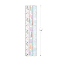 Hallmark Modern Muted 3-Pack Wrapping Paper, 55 Sq. Ft. Total -Lovely Souvenir Store Modern Muted 3Pack Wrapping Paper Rolls 5EWR6369 08