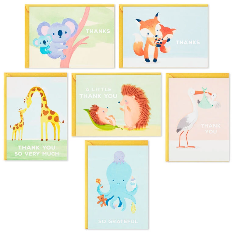 Hallmark Mom And Baby Animal Assortment Blank Thank-You Notes, Pack Of 48 4 Hallmark Mom And Baby Animal Assortment Blank Thank-You Notes, Pack Of 48 - Image 2