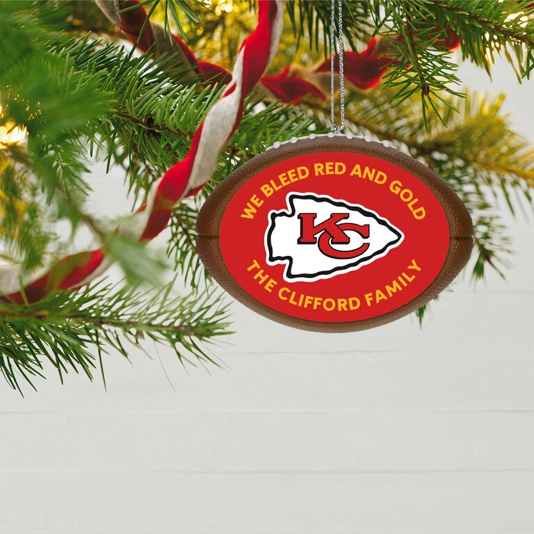Hallmark NFL Football Kansas City Chiefs Text Personalized Ornament 4 Hallmark NFL Football Kansas City Chiefs Text Personalized Ornament - Image 2