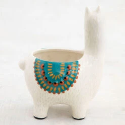 Natural Life Cream Ceramic Llama Planter -Lovely Souvenir Store Natural Life Cream Ceramic Llama Planter PLNT073 03