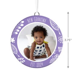 Hallmark New Grandma Personalized Text And Photo Ceramic Ornament -Lovely Souvenir Store New Grandma Personalized Round Ceramic Ornament 1999QHE1711B29 03