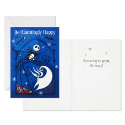 Hallmark Disney Tim Burton's The Nightmare Before Christmas Hauntingly Happy Boxed Cards, Pack Of 16 -Lovely Souvenir Store Nightmare Before Christmas Holiday Boxed Cards 5STZ1165 03