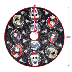 Hallmark Disney Tim Burton's The Nightmare Before Christmas Halloween Town Christmas Tree Skirt, 48" -Lovely Souvenir Store Nightmare Before Christmas Keepsake Tree Skirt 7999QFM3939 03