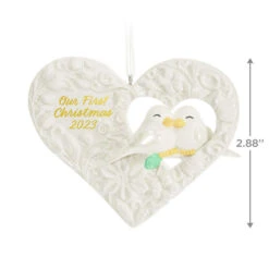 Hallmark Our First Christmas Birds In Heart 2023 Porcelain Ornament 10 Hallmark Our First Christmas Birds In Heart 2023 Porcelain Ornament -Lovely Souvenir Store Our 1st Christmas Birds in Heart Keepsake Ornament 2299QGO2877 03