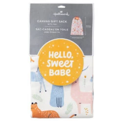 Hallmark 28" Pastel Animals Large Fabric Gift Bag With Tag -Lovely Souvenir Store Pastel Animals Fabric Gift Sack With Tag 1499EGB7167 07