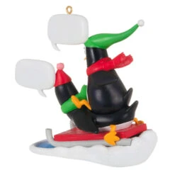 Hallmark What Did You Call Me? Ornament -Lovely Souvenir Store Penguins Sledding Keepsake Ornament 2099QGO2867 06