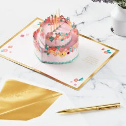 Hallmark Every Good Thing Floral Cake 3D Pop-Up Birthday Card 15 Hallmark Every Good Thing Floral Cake 3D Pop-Up Birthday Card -Lovely Souvenir Store Pink Cake and Flowers 3D PopUp Birthday Card for Her 1299LAD2886 06