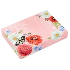 Hallmark Pink Floral Stationery Set And Desk Organizer Box 12 Hallmark Pink Floral Stationery Set And Desk Organizer Box -Lovely Souvenir Store Pink Floral Stationery Set and Note Cards in Box 5STZ1186 05