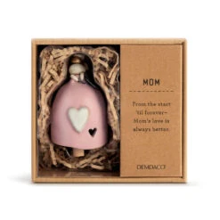 Demdaco Mini Inspired Bell, Mom -Lovely Souvenir Store Pink Mom Mini Stoneware Bell 1008010006 02