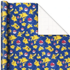 Hallmark Assorted Pokémon Wrapping Paper 3-Pack, 60 Sq. Ft. -Lovely Souvenir Store Pokmon Wrapping Paper for Kids Birthdays 5EWR2645 04