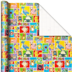 Hallmark Assorted Pokémon Wrapping Paper 3-Pack, 60 Sq. Ft. -Lovely Souvenir Store Pokmon Wrapping Paper for Kids Birthdays 5EWR2645 05