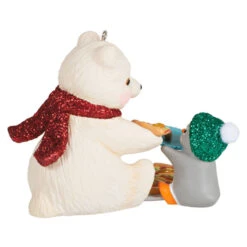 Hallmark Snowball And Tuxedo Sharing A Slice Ornament -Lovely Souvenir Store Polar Bear and Penguin Keepsake Ornament 1799QXR8049 06