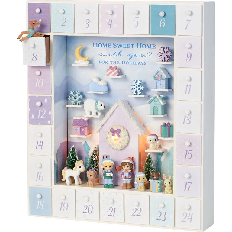 Precious Moments Winter Moments Light-Up Advent Calendar, 11.8" 4 Precious Moments Winter Moments Light-Up Advent Calendar, 11.8" - Image 2