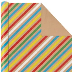Hallmark Primary Birthday 3-Pack Kraft Wrapping Paper, 105 Sq. Ft. Total -Lovely Souvenir Store Primary Birthday 3Pack Kraft Wrapping Paper 5EWR6409 05