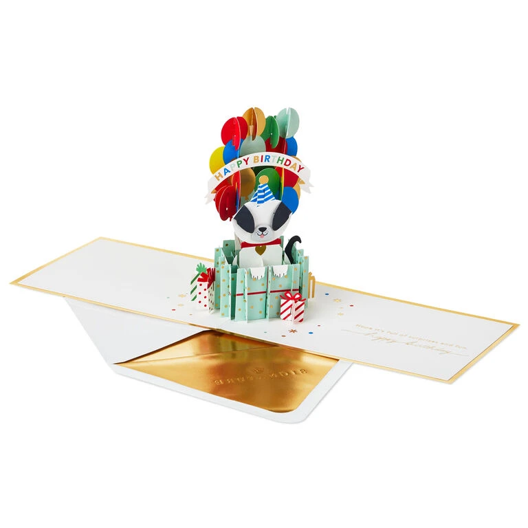 Hallmark It's Your Day Puppy In Present 3D Pop-Up Birthday Card 4 Hallmark It's Your Day Puppy In Present 3D Pop-Up Birthday Card - Image 2