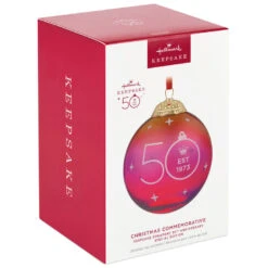 Hallmark Keepsake Ornament 50th Anniversary Christmas Commemorative Special Edition Glass And Metal Ornament -Lovely Souvenir Store Red Ball 50th Anniversary Keepsake Ornament 2499QGO2987 04