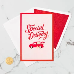 Hallmark Special Delivery 3D Pop-Up Valentine's Day Card -Lovely Souvenir Store Red Truck With Flowers 3D PopUp Valentines Day Card 1299IAV6066 06