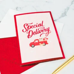 Hallmark Special Delivery 3D Pop-Up Valentine's Day Card -Lovely Souvenir Store Red Truck With Flowers 3D PopUp Valentines Day Card 1299IAV6066 07