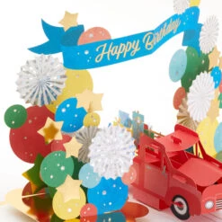 Hallmark Celebrating You Red Truck And Banner 3D Pop-Up Birthday Card -Lovely Souvenir Store Red Truck and Banner 3D PopUp Birthday Card 1299LAD2896 04
