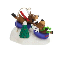 Hallmark Reindeer Antics Ornament -Lovely Souvenir Store Reindeer on Snow Tubes Keepsake Ornament 2499QGO2747 06