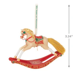 Hallmark 50 Years Of Memories Rocking Horse Special Edition Porcelain Ornament -Lovely Souvenir Store Rocking Horse 50 Years Keepsake Ornament 2599QGO2507 03