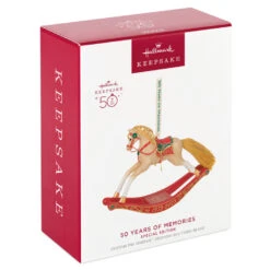 Hallmark 50 Years Of Memories Rocking Horse Special Edition Porcelain Ornament -Lovely Souvenir Store Rocking Horse 50 Years Keepsake Ornament 2599QGO2507 04