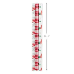 Hallmark Rustic Winter 3-Pack Reversible Metallic Christmas Wrapping Paper, 120 Sq. Ft. -Lovely Souvenir Store Rustic Winter Reversible Christmas Wrapping Paper 5JXW1034 03