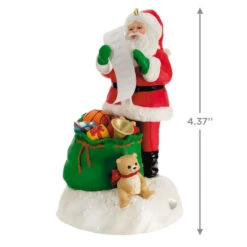 Hallmark Checking It Twice Ornament With Light And Sound 10 Hallmark Checking It Twice Ornament With Light And Sound -Lovely Souvenir Store Santa Checking His List Keepsake Ornament 2999QGO2657 03